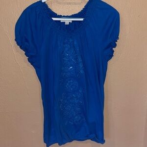 Blue tunic blouse